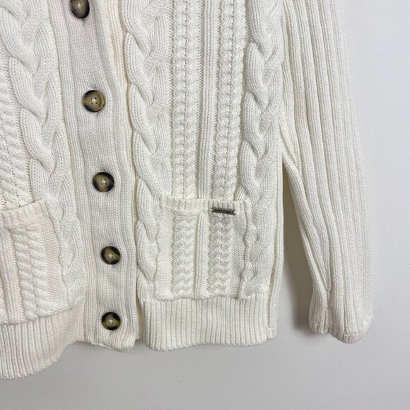 Saint James Fisherman Cable Knit Shawl-collar Cardigan - Picture 2 of 13